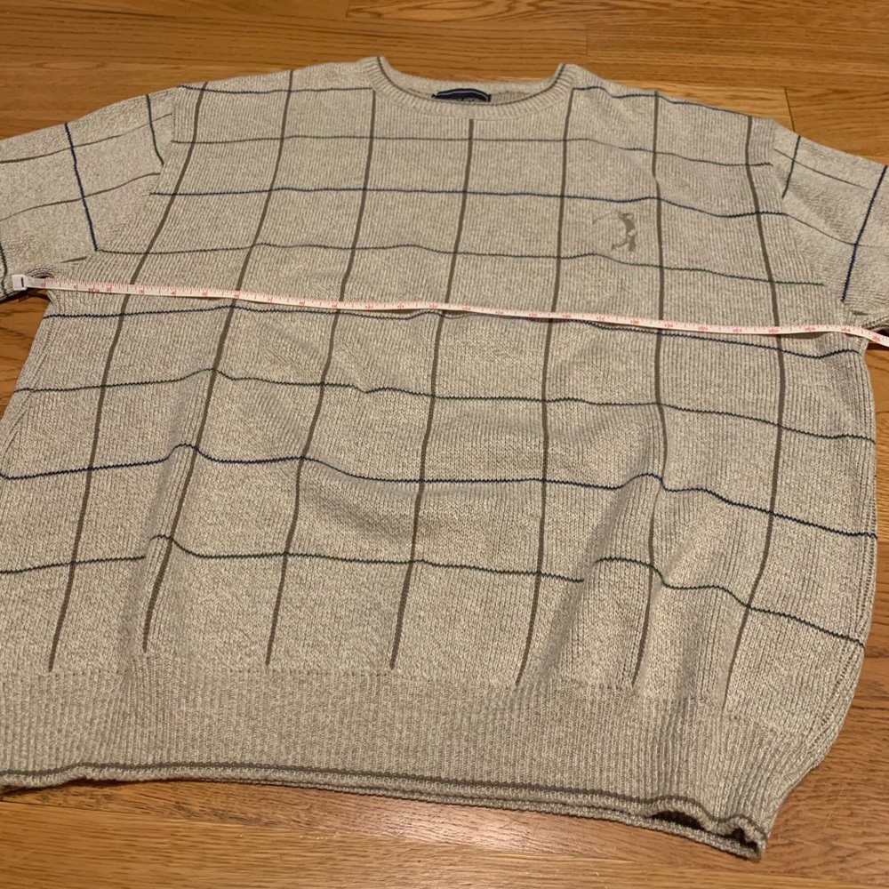 vtg fairway sport tan grid golfer sweater 💫 large - Picture 2 of 10